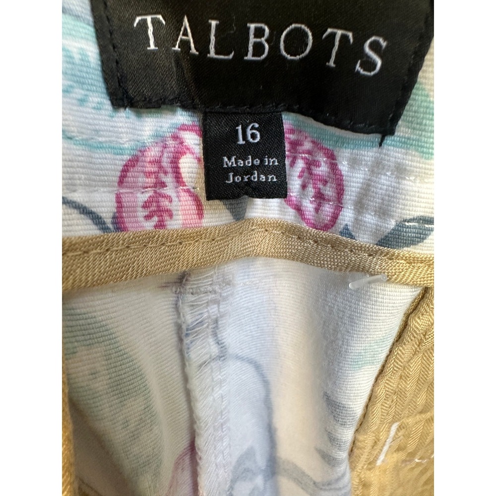 Talbots Straight Crop Pants in Whimsical Jacobean Floral Print Size 16 Summer - Picture 7 of 14